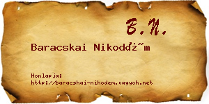 Baracskai Nikodém névjegykártya